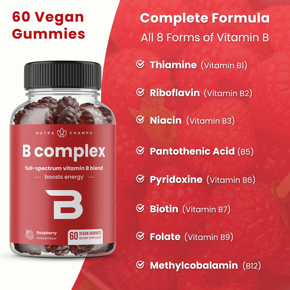 NutraChamps Vitamin B Complex Gummies ready for daily use with mood support
