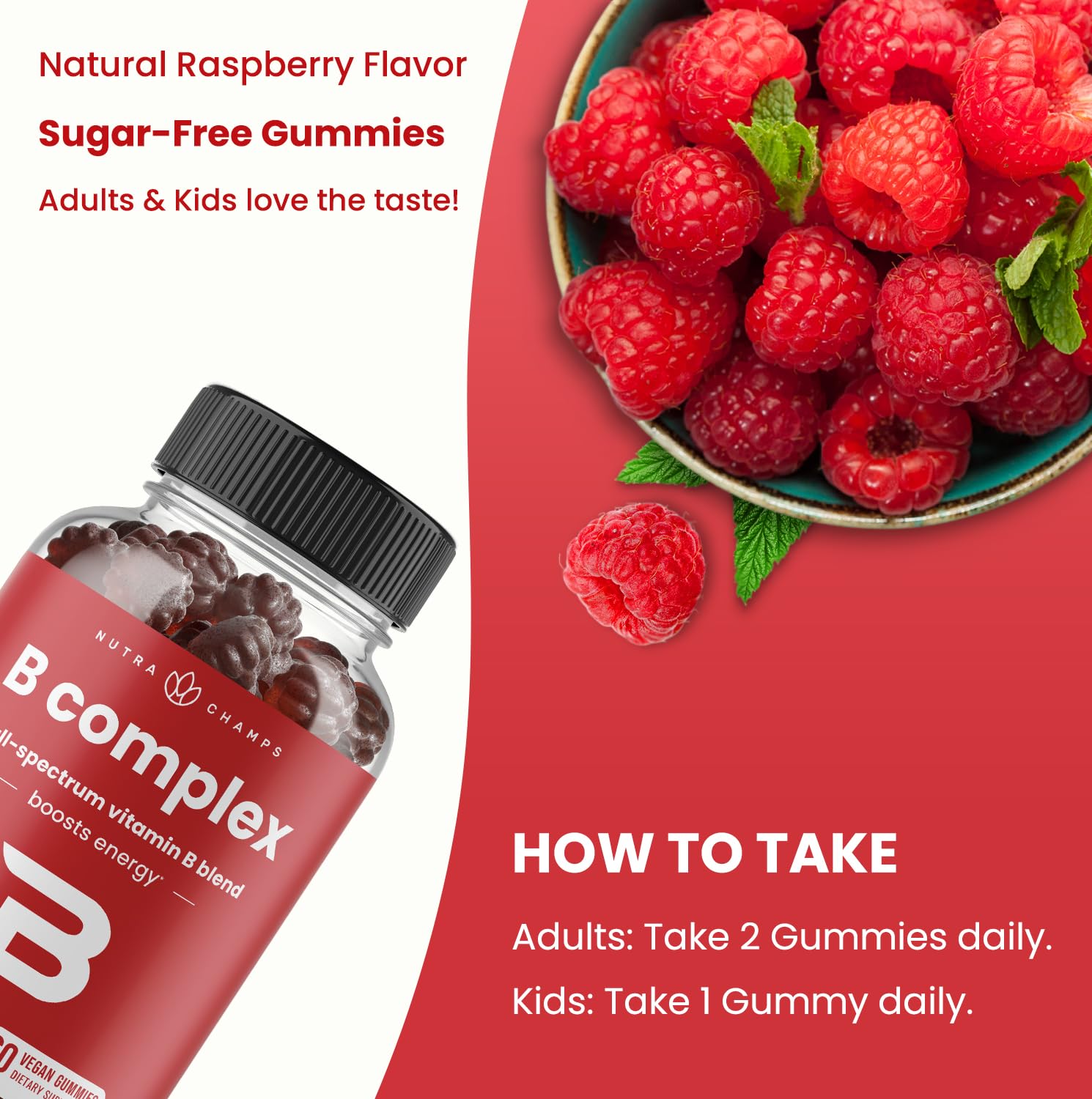 NutraChamps Vitamin B Complex Gummies nutrient blend supports energy metabolism