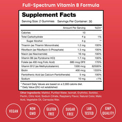 NutraChamps Vitamin B Complex Gummies raspberry flavor for daily energy