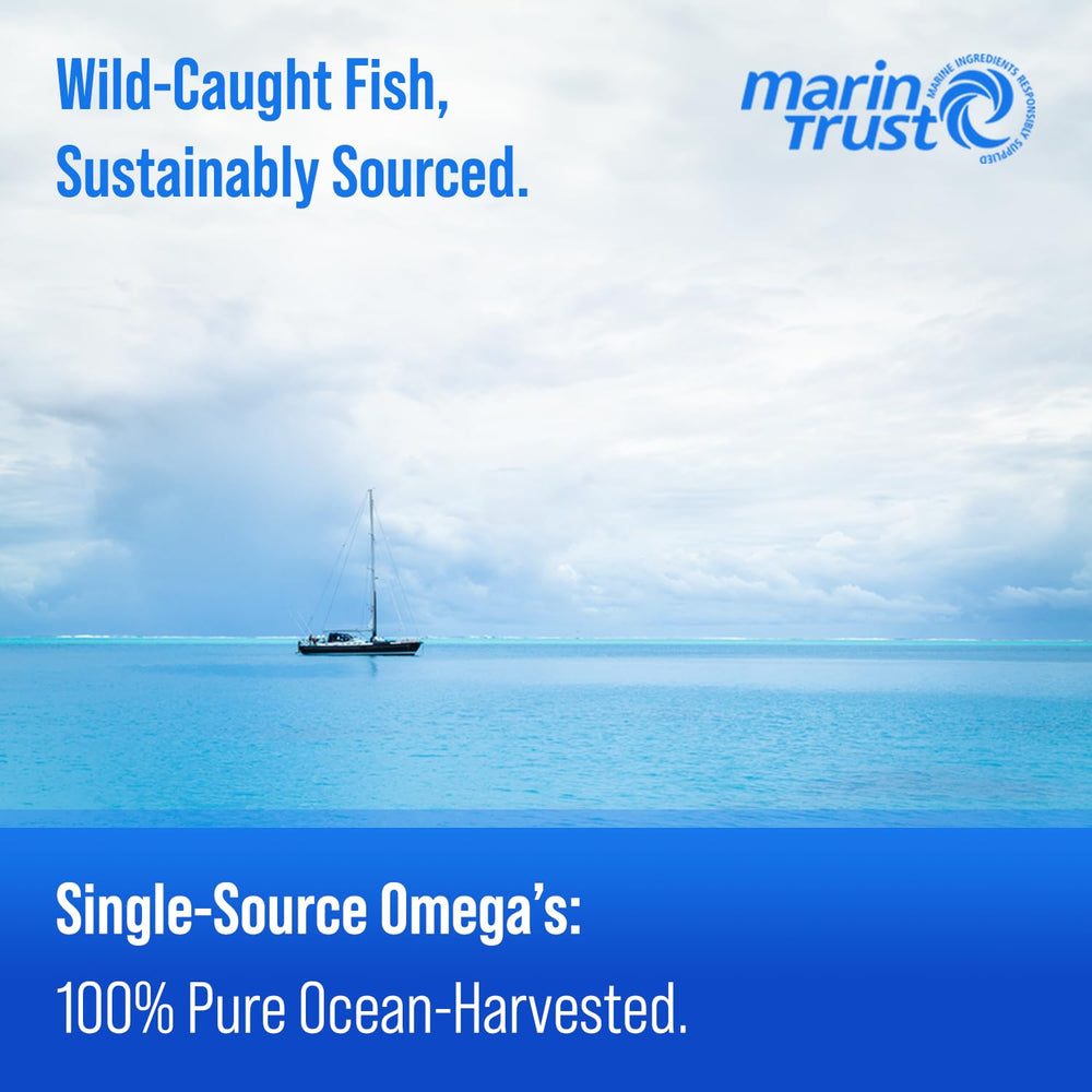 NutraChamps wild-caught Peruvian fish oil source emphasizing quality and potency.