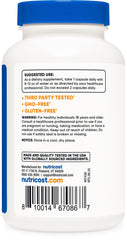Gluten-free and non-GMO label on Nutricost Boron bottle.