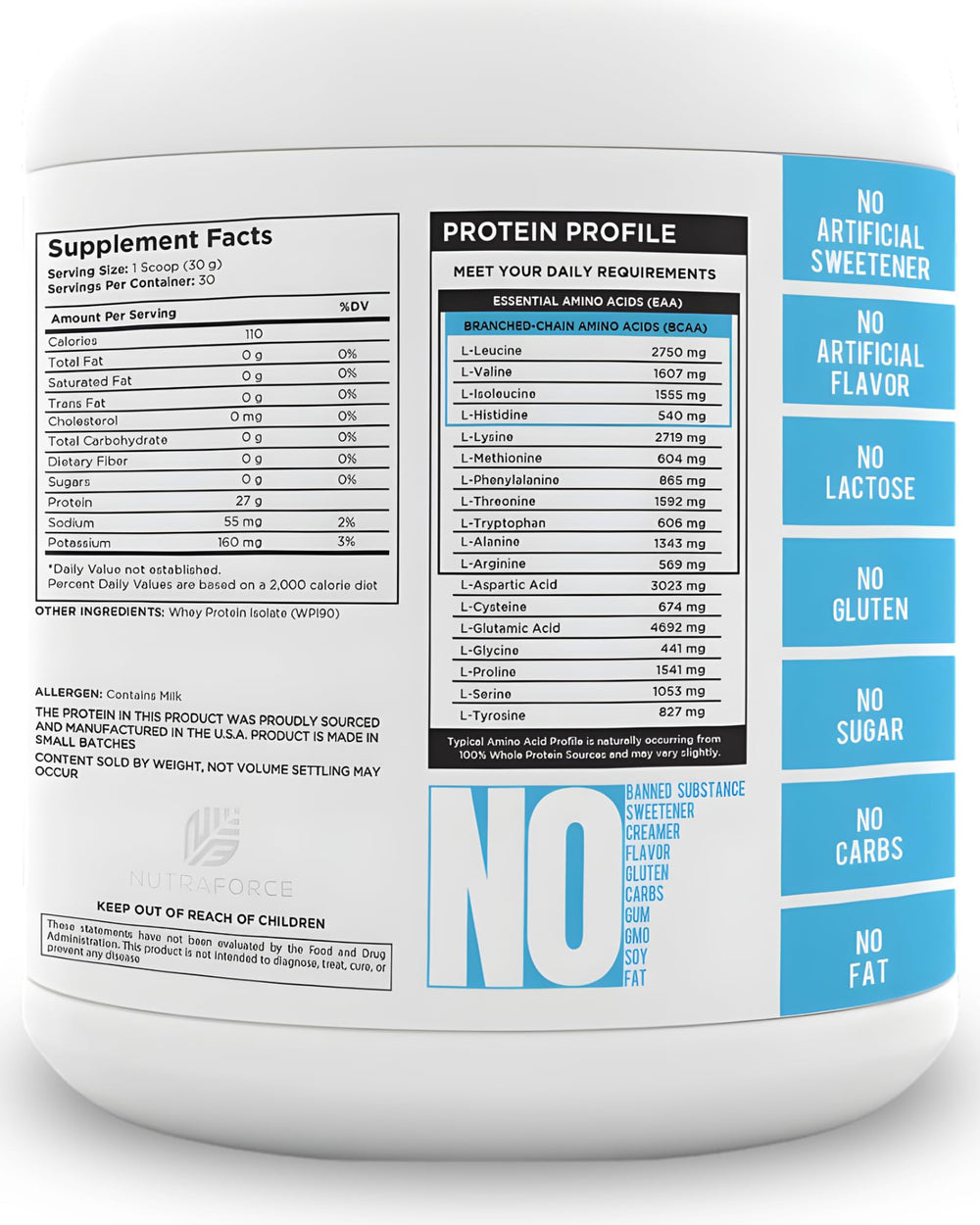NutraForce flavorless powder mixing in water for smooth, clump-free shakes