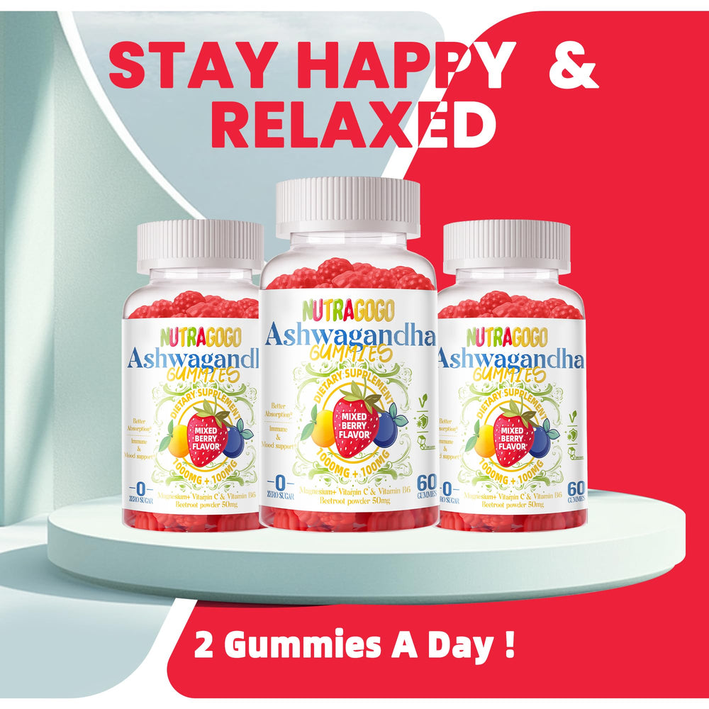 NUTRAGOGO Ashwagandha Gummies sugar-free chewiness suitable for everyday snacking.