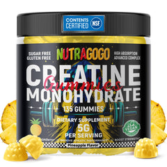 NUTRAGOGO Creatine Gummies pack front, convenient daily supplement for workouts