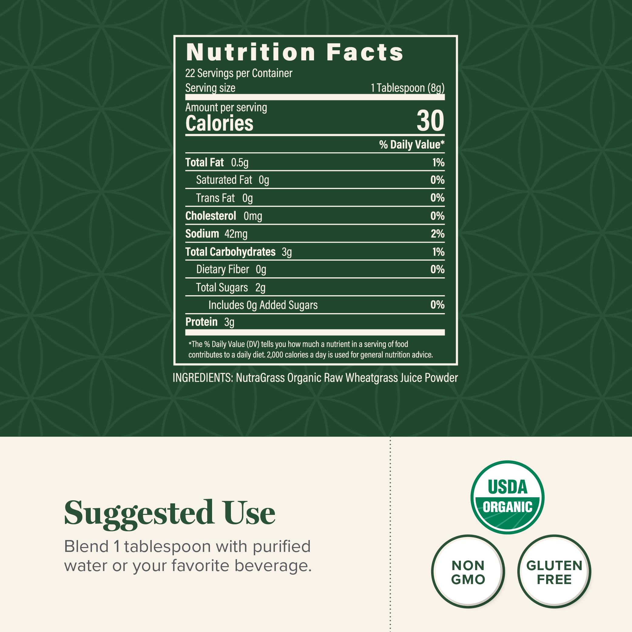 NutraGrass wheatgrass juice concentrate 33:1 extract packaging supports immune-friendly routines.
