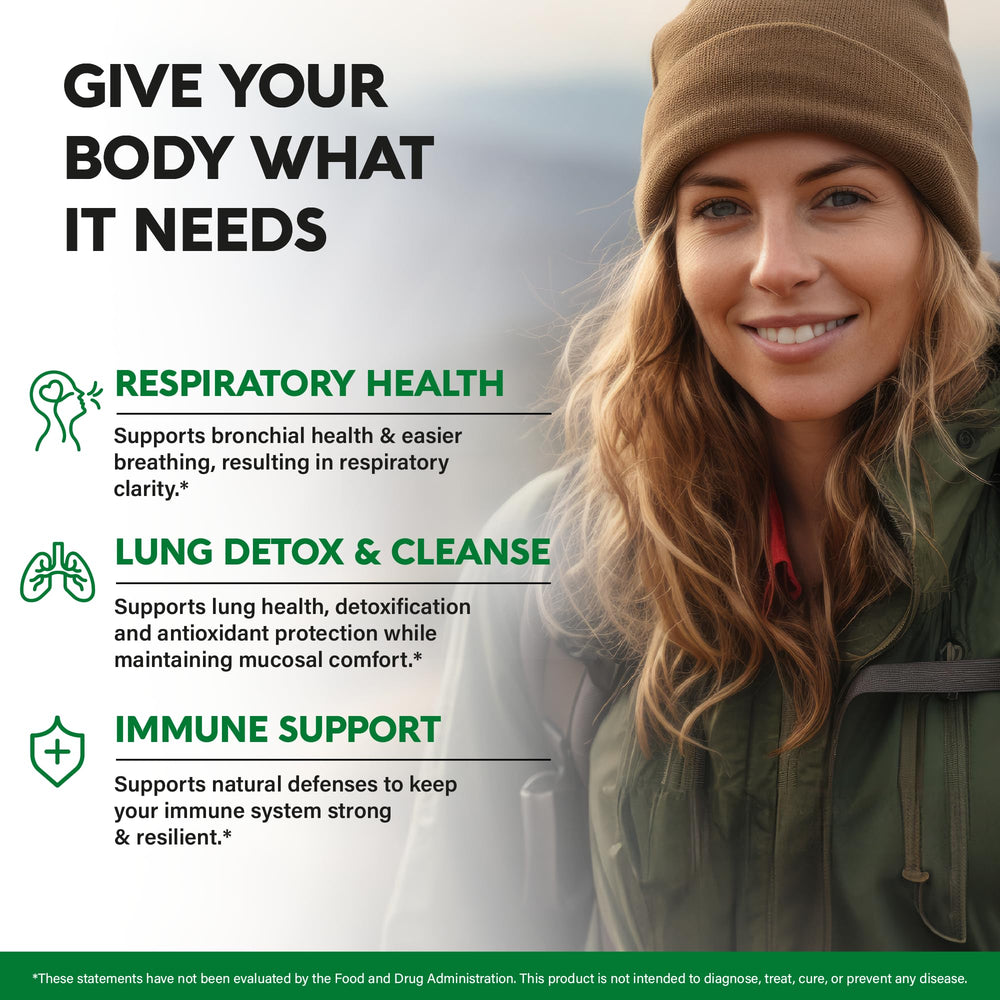 NutraHarmony 15-in-1 lung complex graphic highlighting key ingredients.