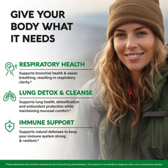 NutraHarmony 15-in-1 lung complex graphic highlighting key ingredients.