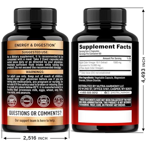 NutraHarmony ACV capsules close-up demonstrating easy daily use.