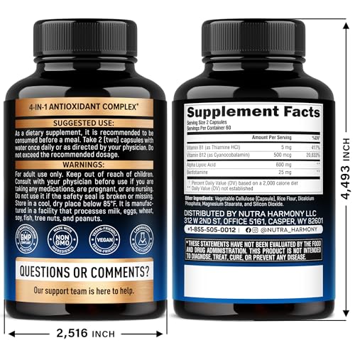 NUTRAHARMONY Alpha Lipoic Acid 600mg capsules ready for everyday use.