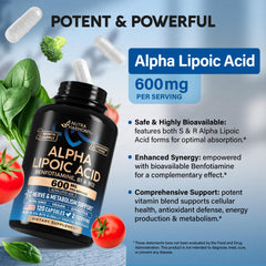 NUTRAHARMONY Alpha Lipoic Acid 600mg packaging box highlights blend.
