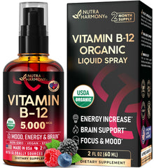 NUTRAHARMONY B12 sublingual spray bottle ready for daily energy support