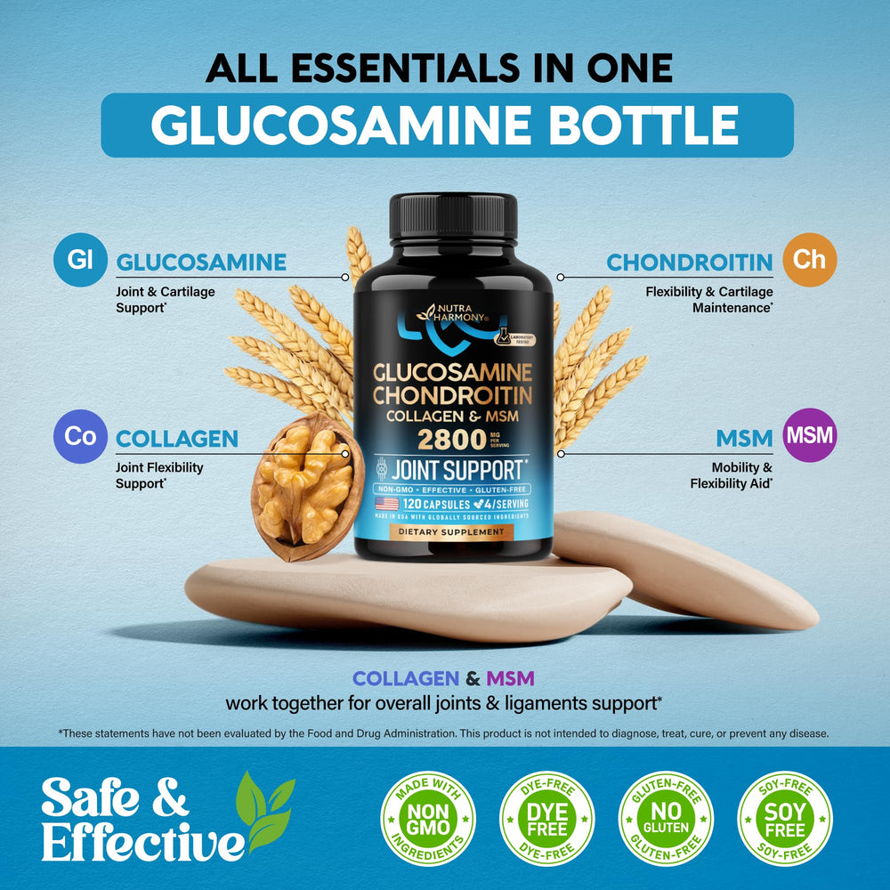 NUTRAHARMONY bottle on a wooden surface evokes daily wellness for active adults.