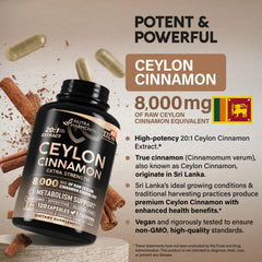 NutraHarmony Ceylon Cinnamon capsules in hand for convenient daily wellness.