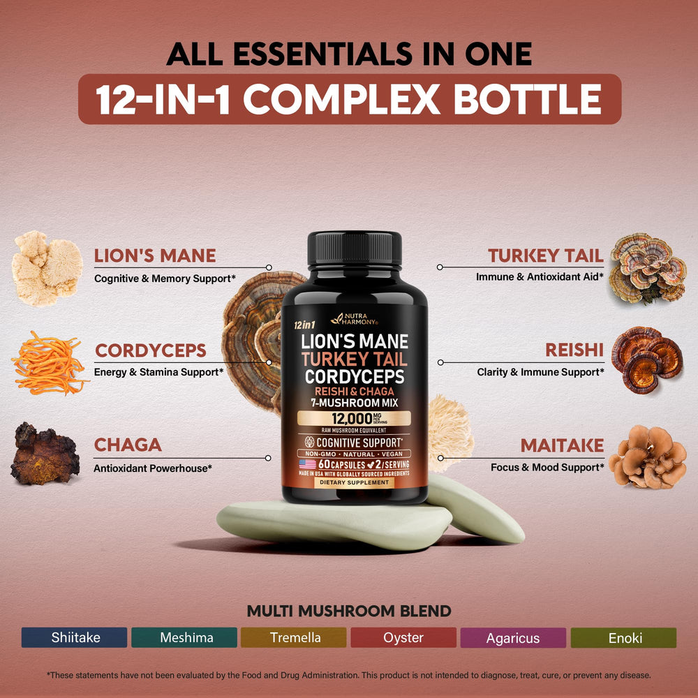 NutraHarmony Chaga capsule supports antioxidant-rich daily wellness