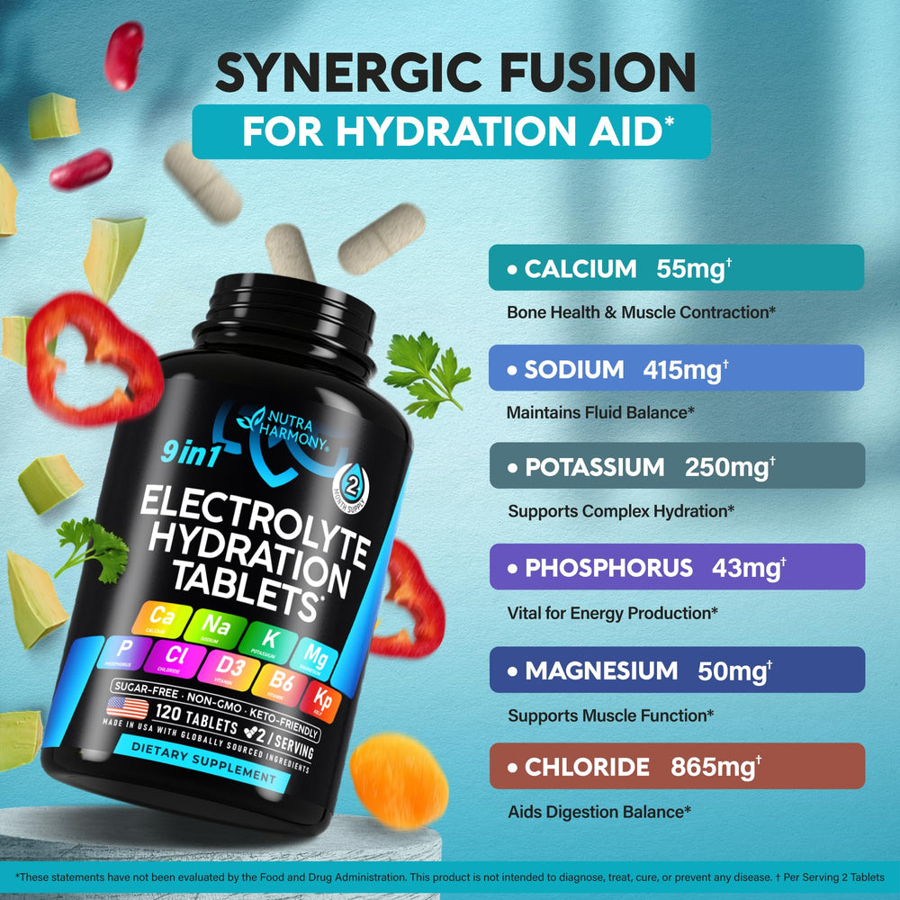 NUTRAHARMONY electrolytes athlete drinking emphasizes on-the-go hydration.