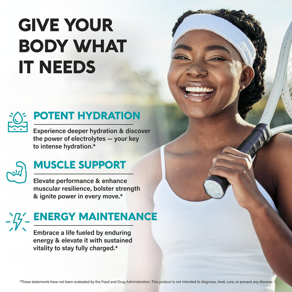 NUTRAHARMONY electrolytes tablet dissolving in water demonstrates quick hydration.