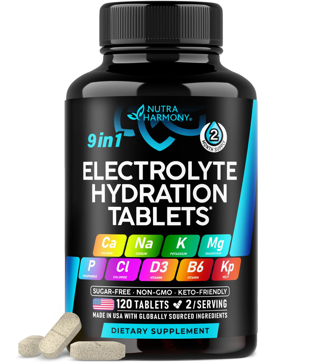 NUTRAHARMONY electrolytes tablet pack ready for daily hydration during workouts.