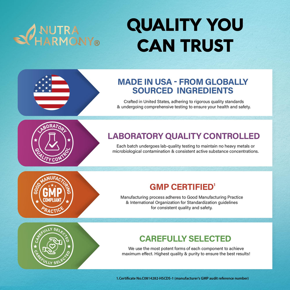 NUTRAHARMONY USA-made label reinforces quality and trust for hydration.
