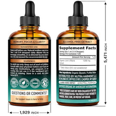 NUTRAHARMONY Lions Mane Liquid dropper close-up for precise dosing helps memory