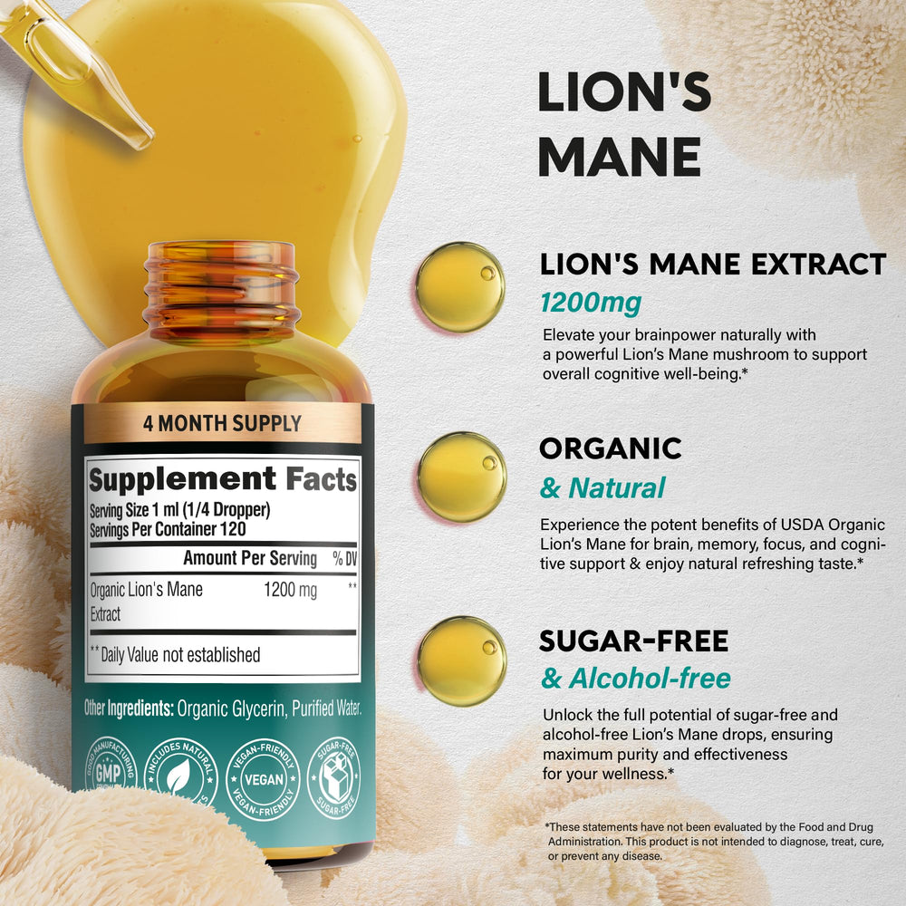 NUTRAHARMONY Lions Mane Liquid natural-taste liquid suggests pleasant consumption