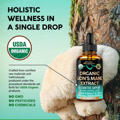 NUTRAHARMONY Lions Mane Liquid poured into a glass supports easy daily use