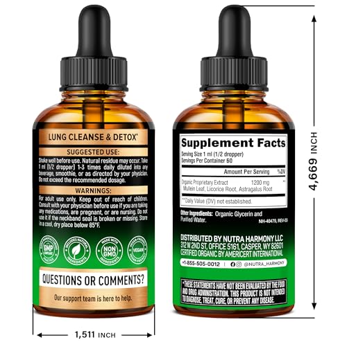 NutraHarmony Mullein Drops bottle pour demonstrates convenient dosing for ongoing care.