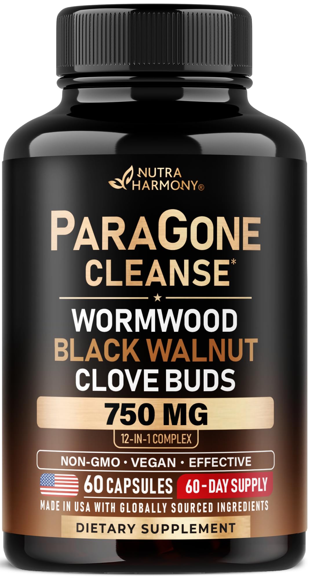 NUTRAHARMONY Paragone bottle front view for daily gut support