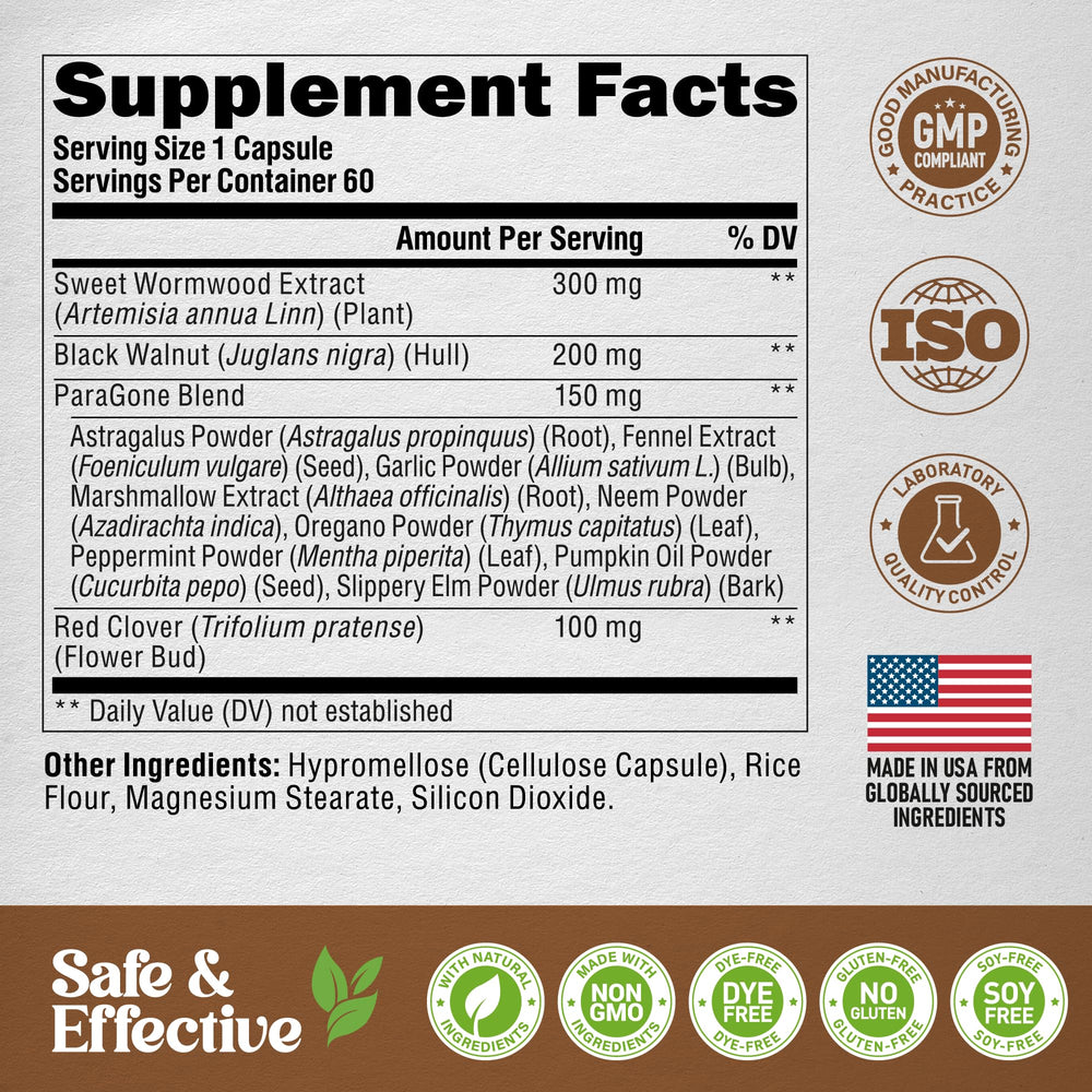 NUTRAHARMONY Paragone Oregano Oil ingredient detail for plant-based nutrients