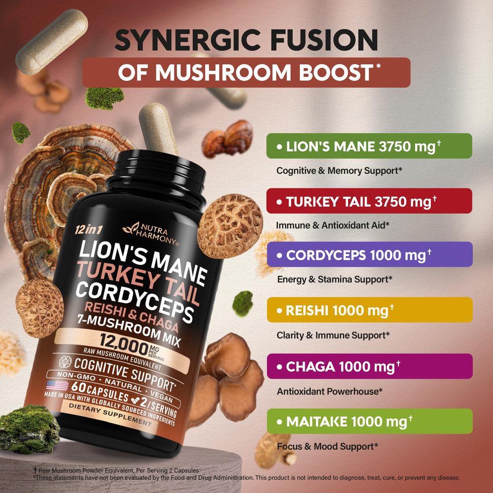 NutraHarmony Reishi capsule promotes relaxation and balance