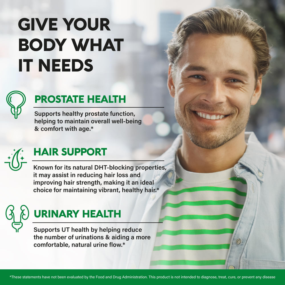 NutraHarmony Saw Palmetto for Men bottle back with supplement details
