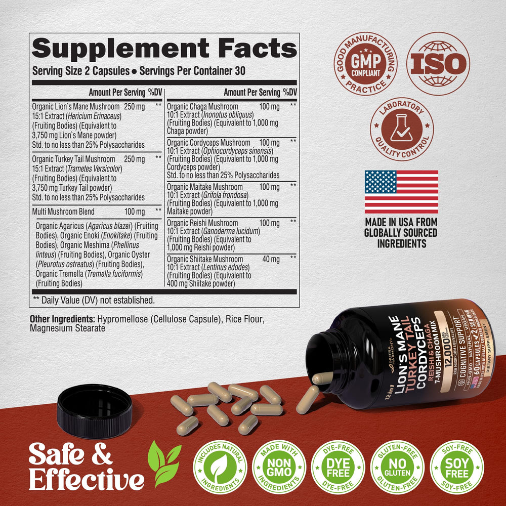 NutraHarmony Shiitake capsule supports immune health with umami notes
