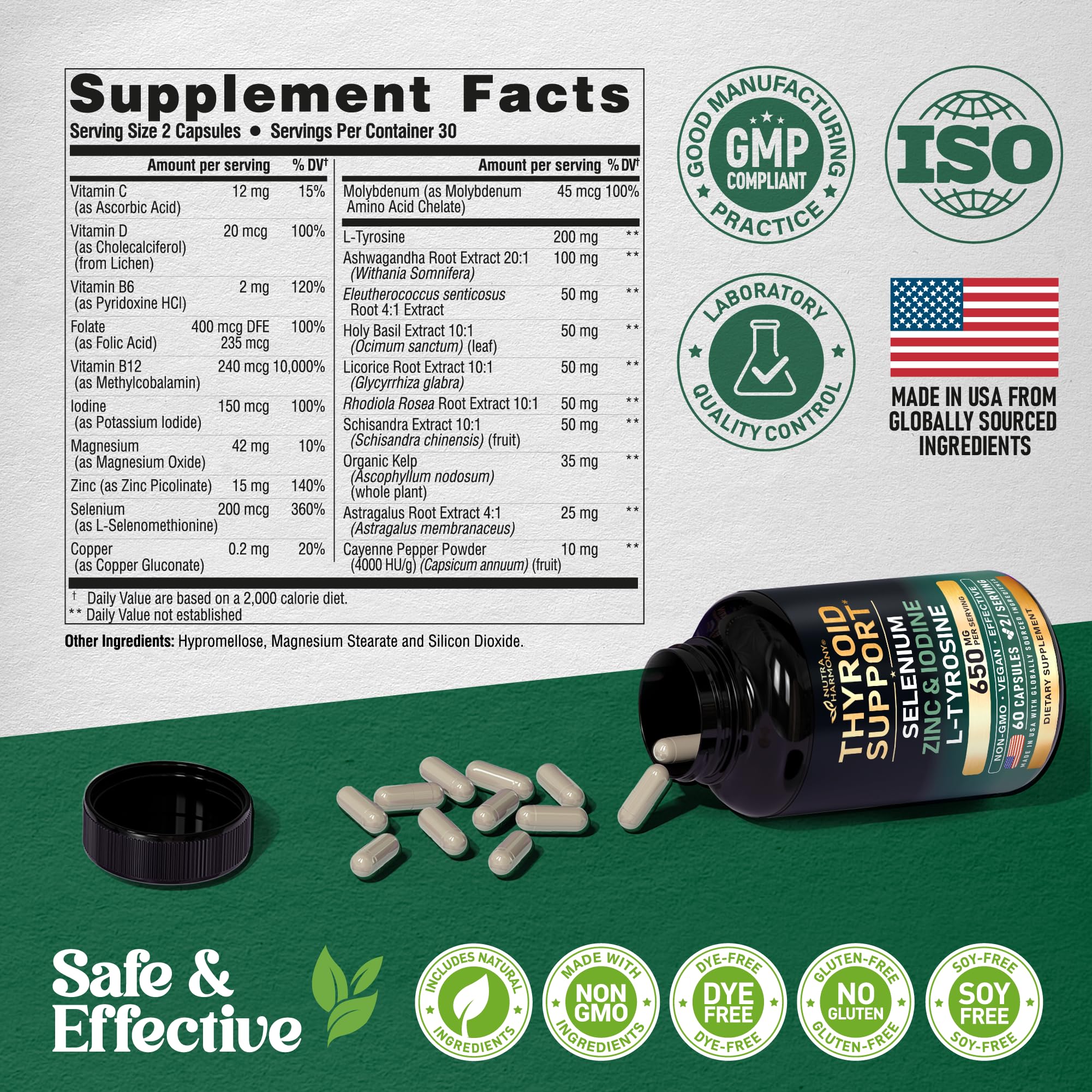 NUTRAHARMONY capsules on a clean surface for quick daily intake.