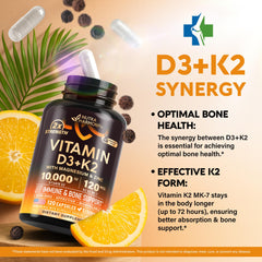 NutraHarmony D3 K2 capsules in hand for daily use