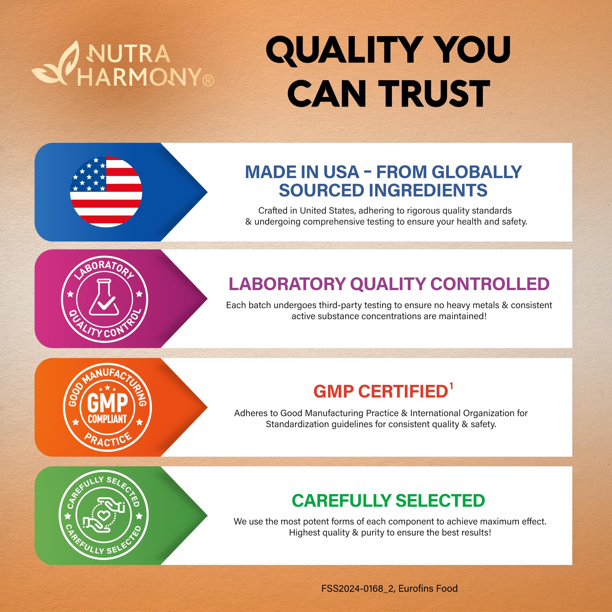 NutraHarmony D3 K2 ingredients list with vitamin C, B12, zinc, magnesium
