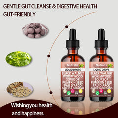 Close-up of black walnut, wormwood, and clove ingredients in Nutralis formula