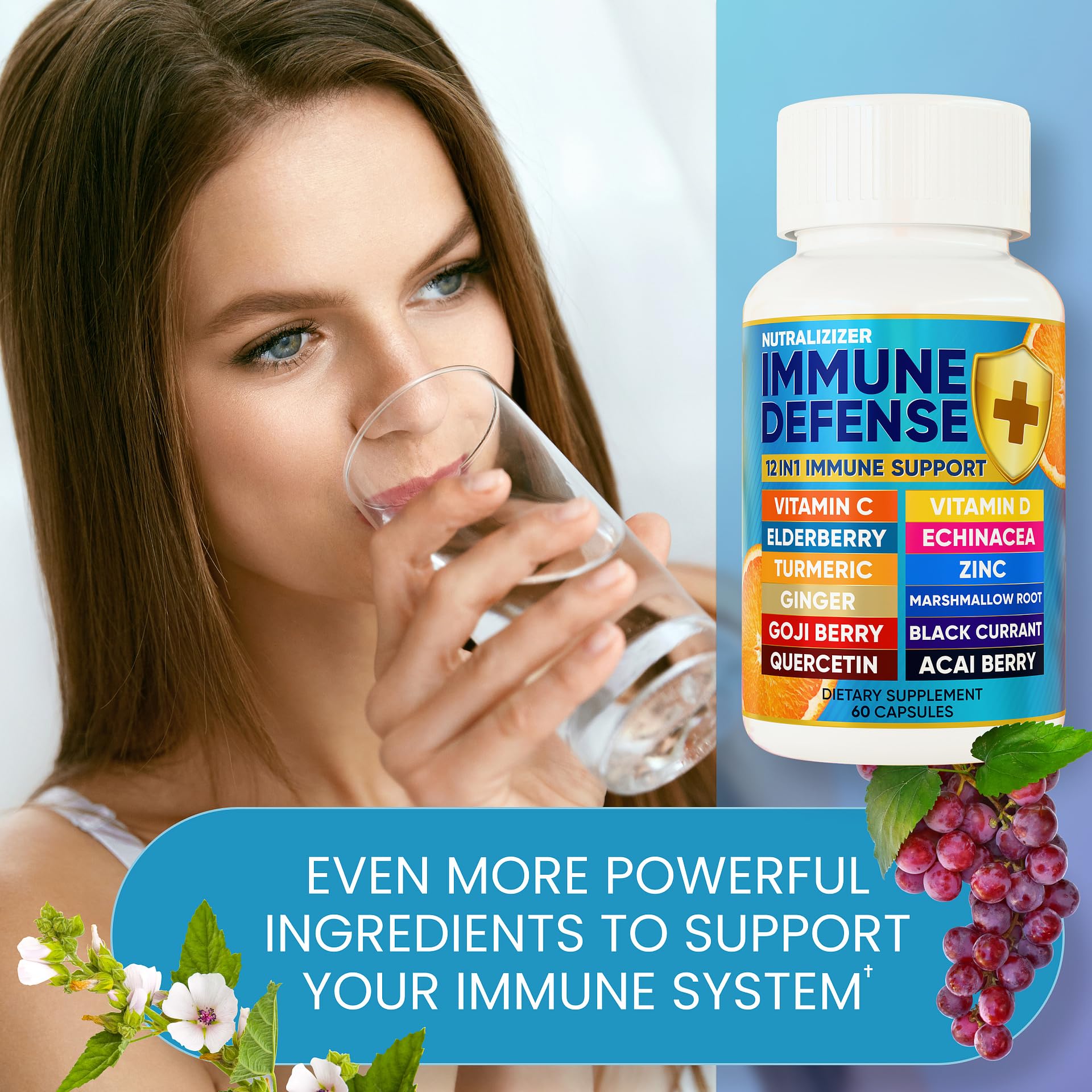 NUTRALIZIZER daily immunity dose suggests convenient routine.