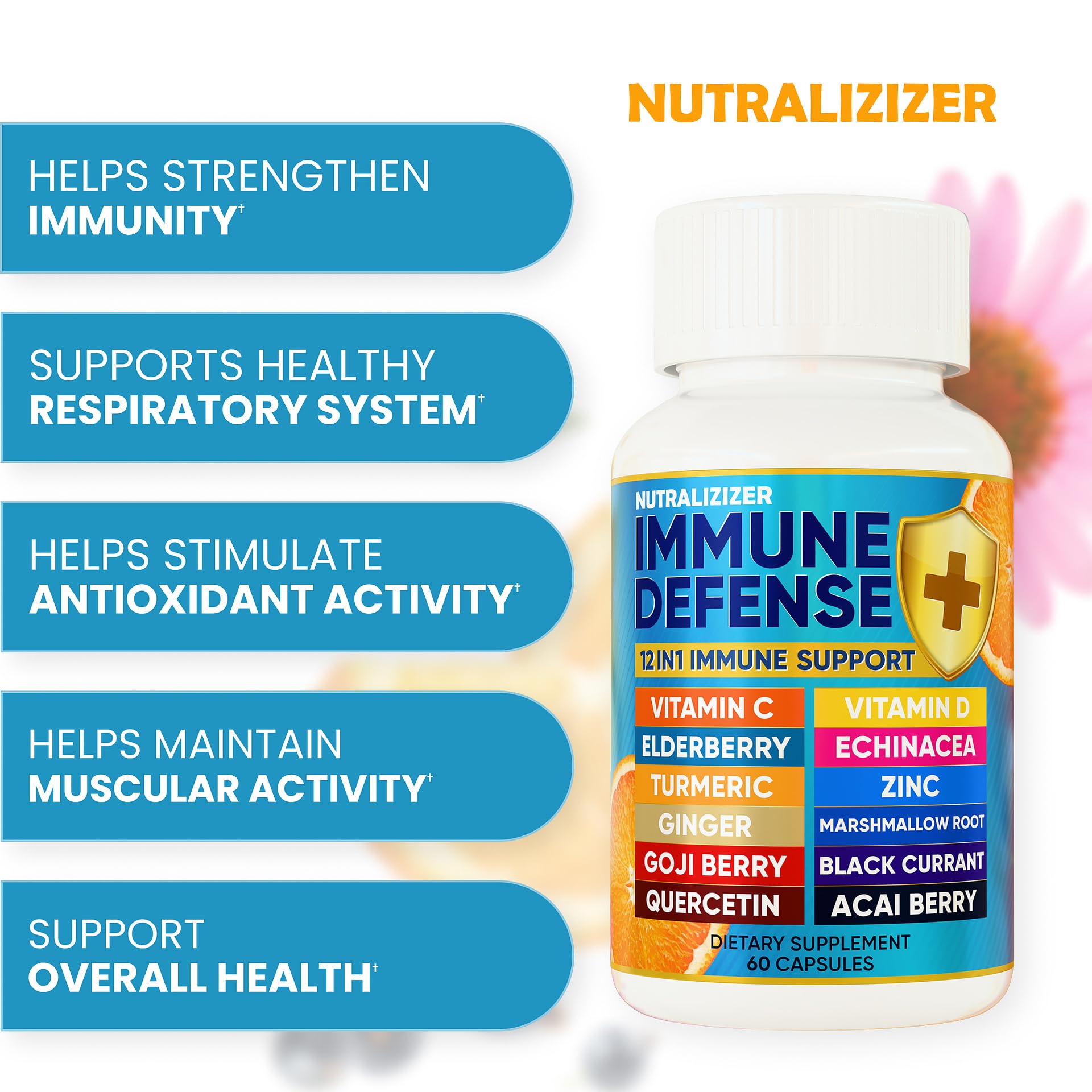 NUTRALIZIZER elderberry ingredient image emphasizes natural immune support.