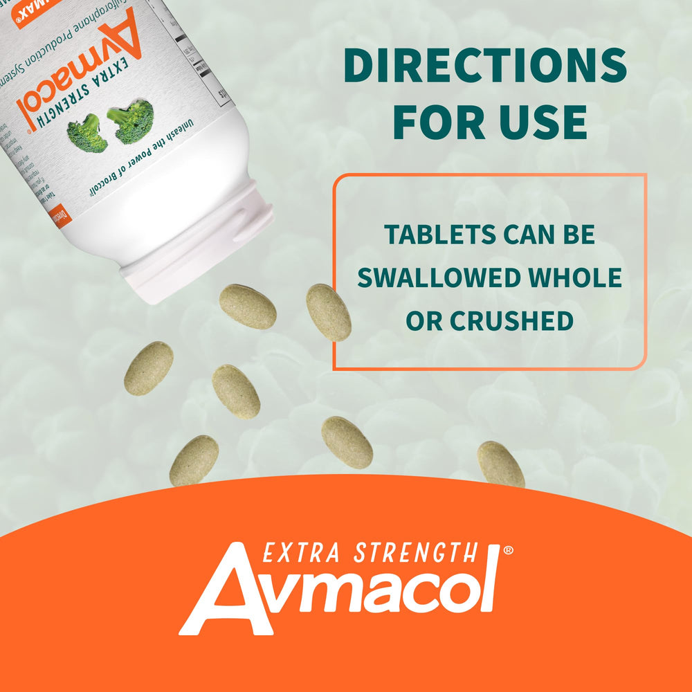 Nutramax Avmacol daily-use image showing a single-tablet regimen.
