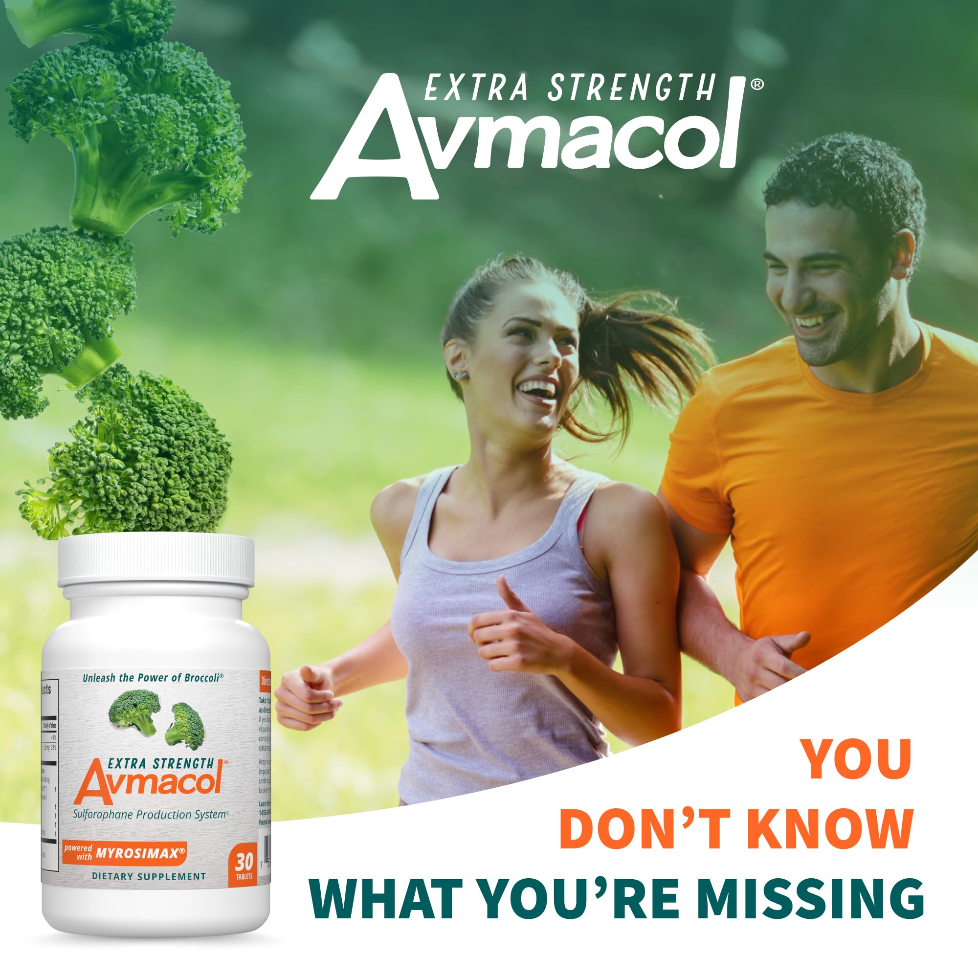 Nutramax Avmacol ingredients panel highlighting broccoli seed and moringa synergy.