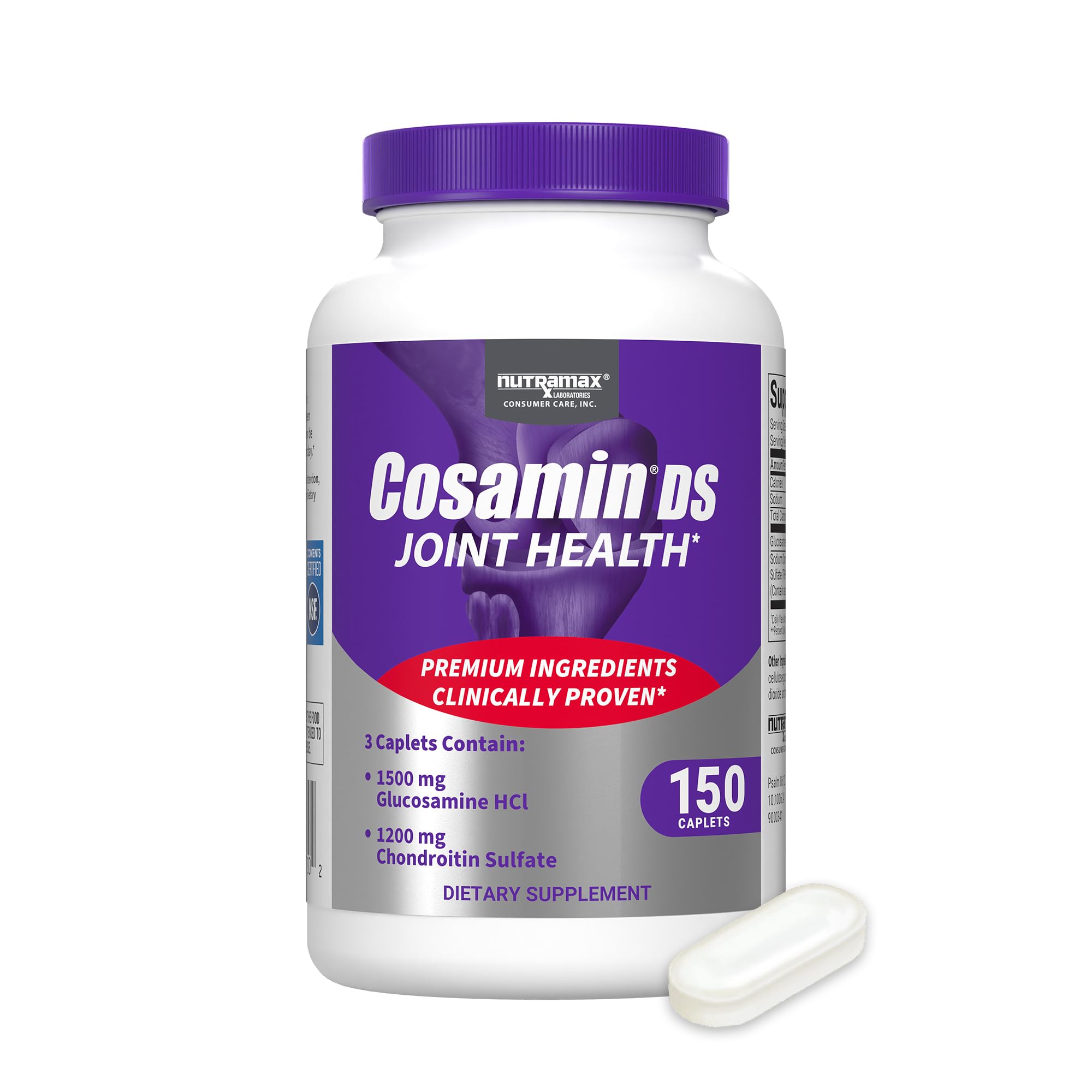 Nutramax Cosamin DS bottle cap image for easy daily joint health routine.