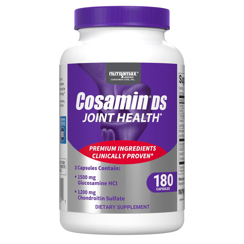 Nutramax Cosamin DS bottle front showing a joint health supplement for adults seeking daily support.