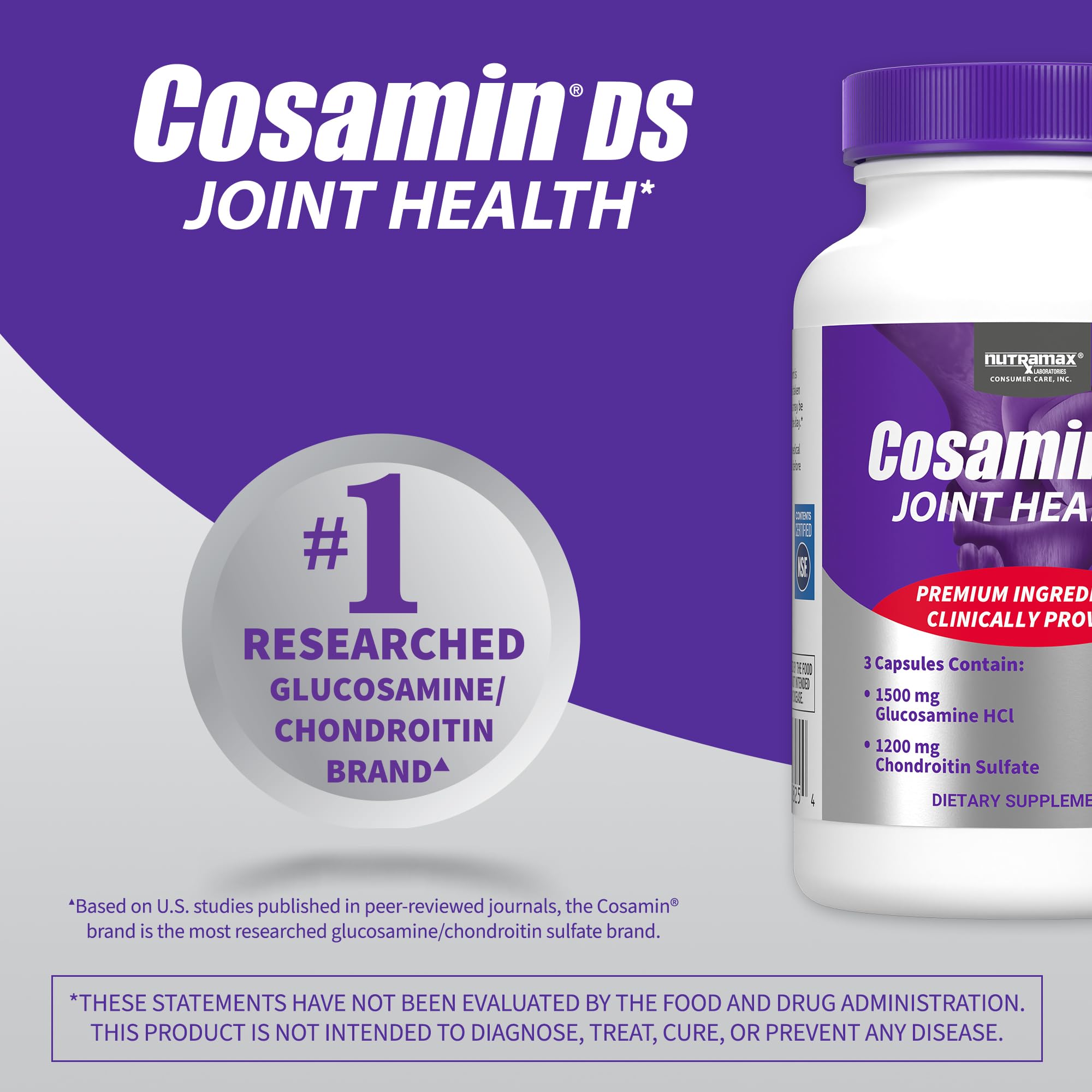 Nutramax Cosamin DS ingredients glucosamine chondroitin for cartilage health.