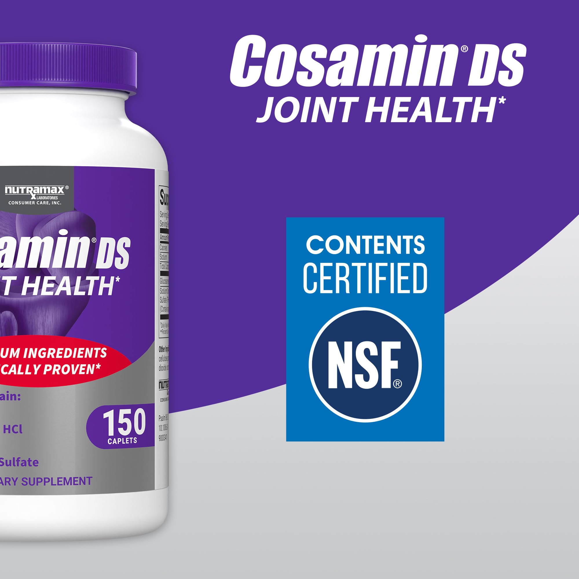 Nutramax Cosamin DS joint fluid graphic emphasizing cushioning in movement.