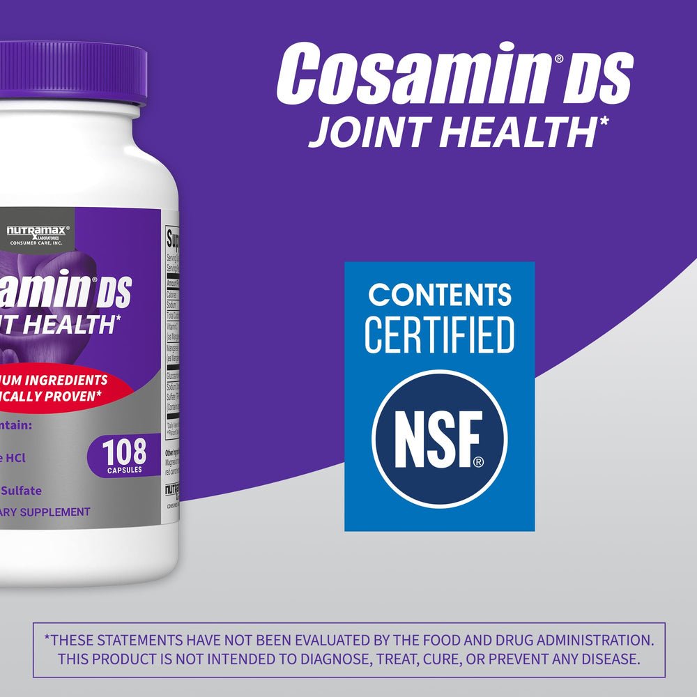 Nutramax Cosamin DS open bottle enables quick daily dosing.