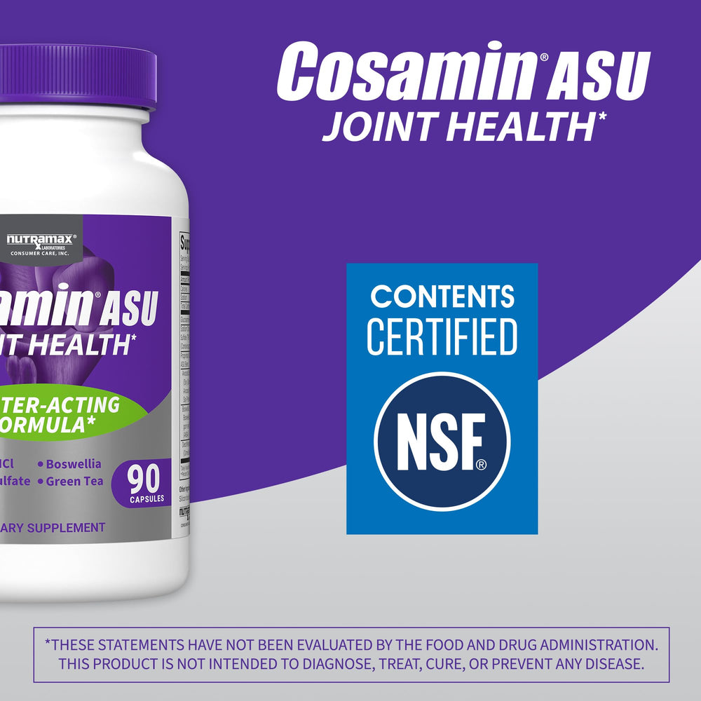 Nutramax Cosamin quality checks graphic emphasizing safety and claims