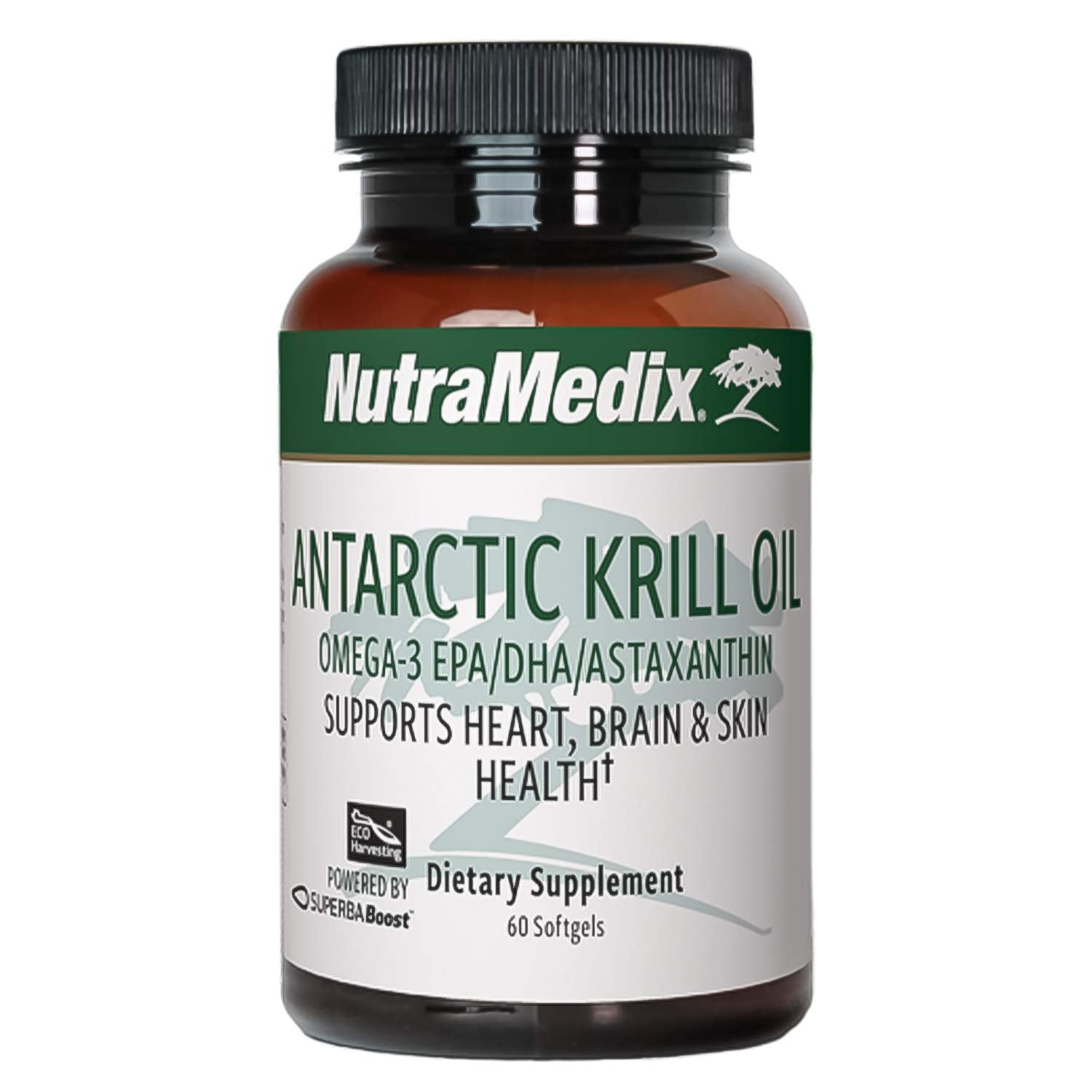 NutraMedix Antarctic Krill Oil 500mg bottle highlights premium omega-3 support.