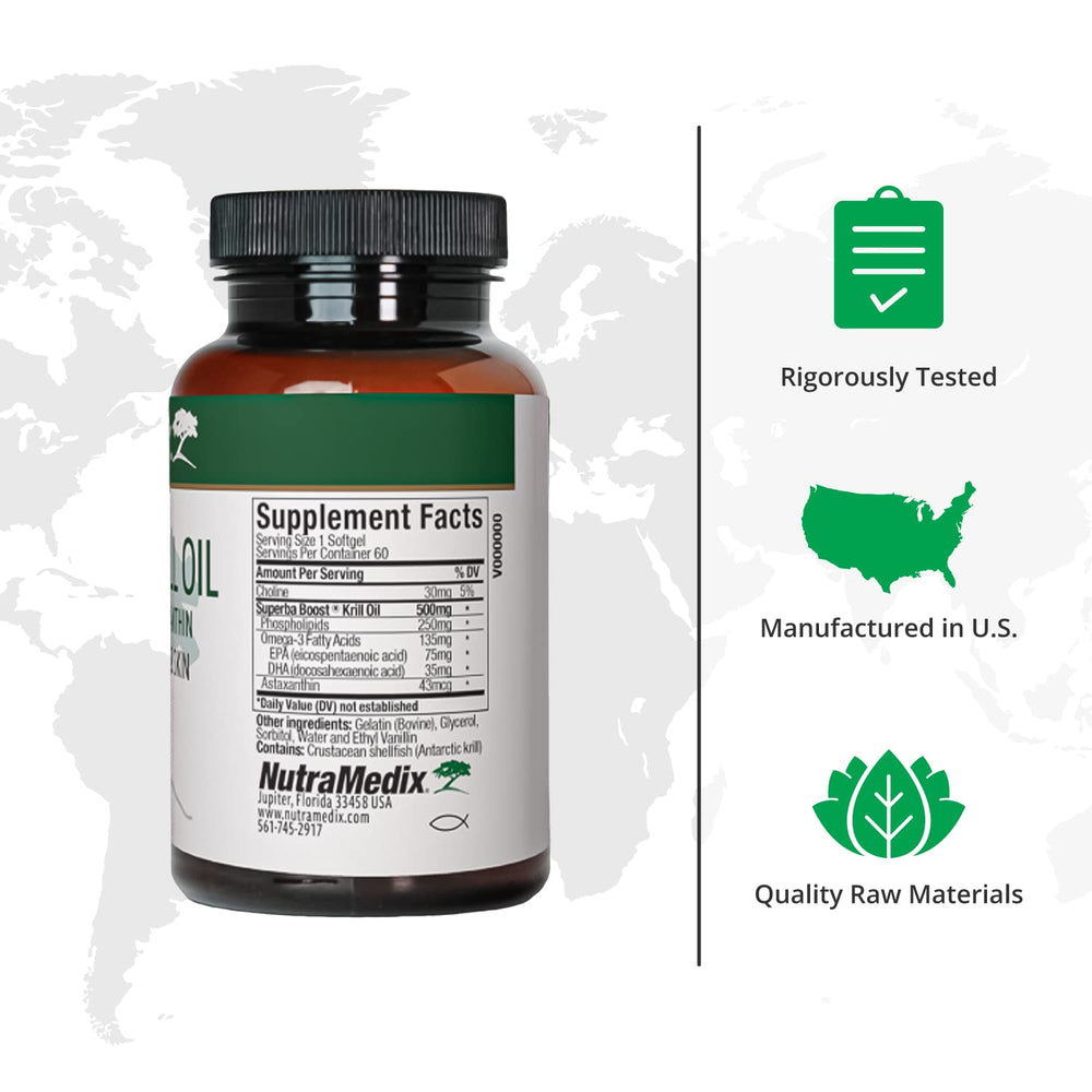 NutraMedix Antarctic Krill Oil capsules closeup for easy daily use.