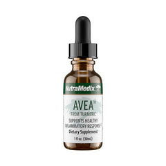 NutraMedix Avea Turmeric bottle with pour for easy daily use and stress support