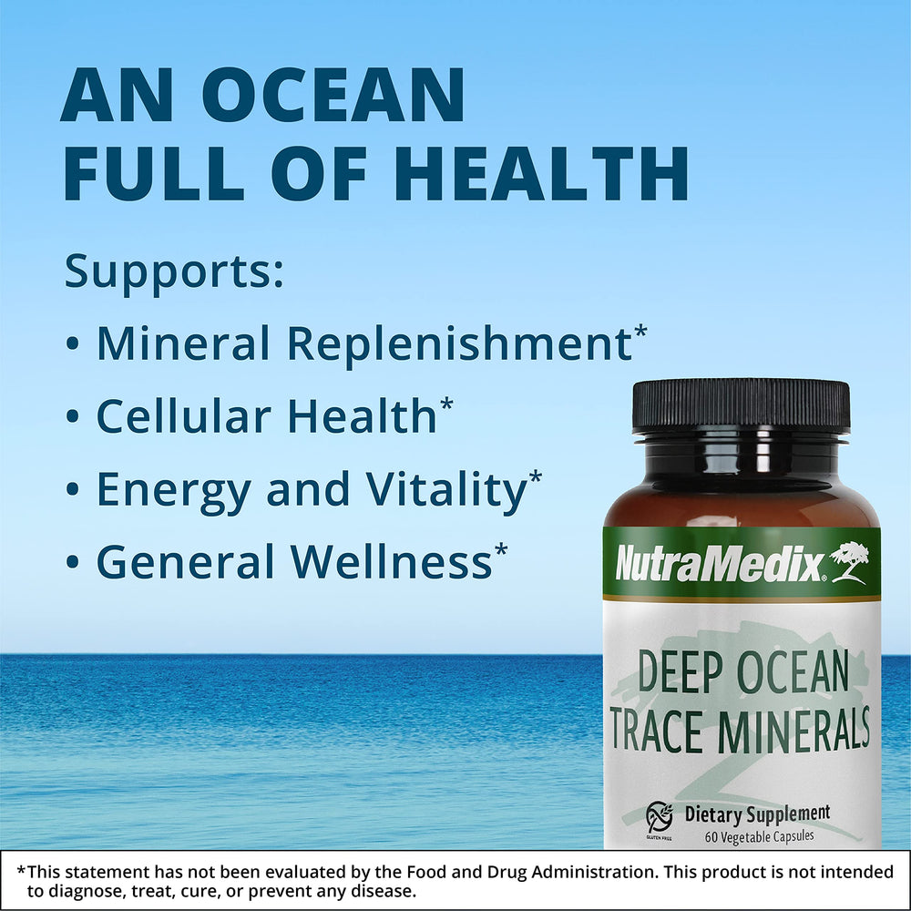 NutraMedix Deep Ocean Trace Minerals capsules stacked for easy supplementation