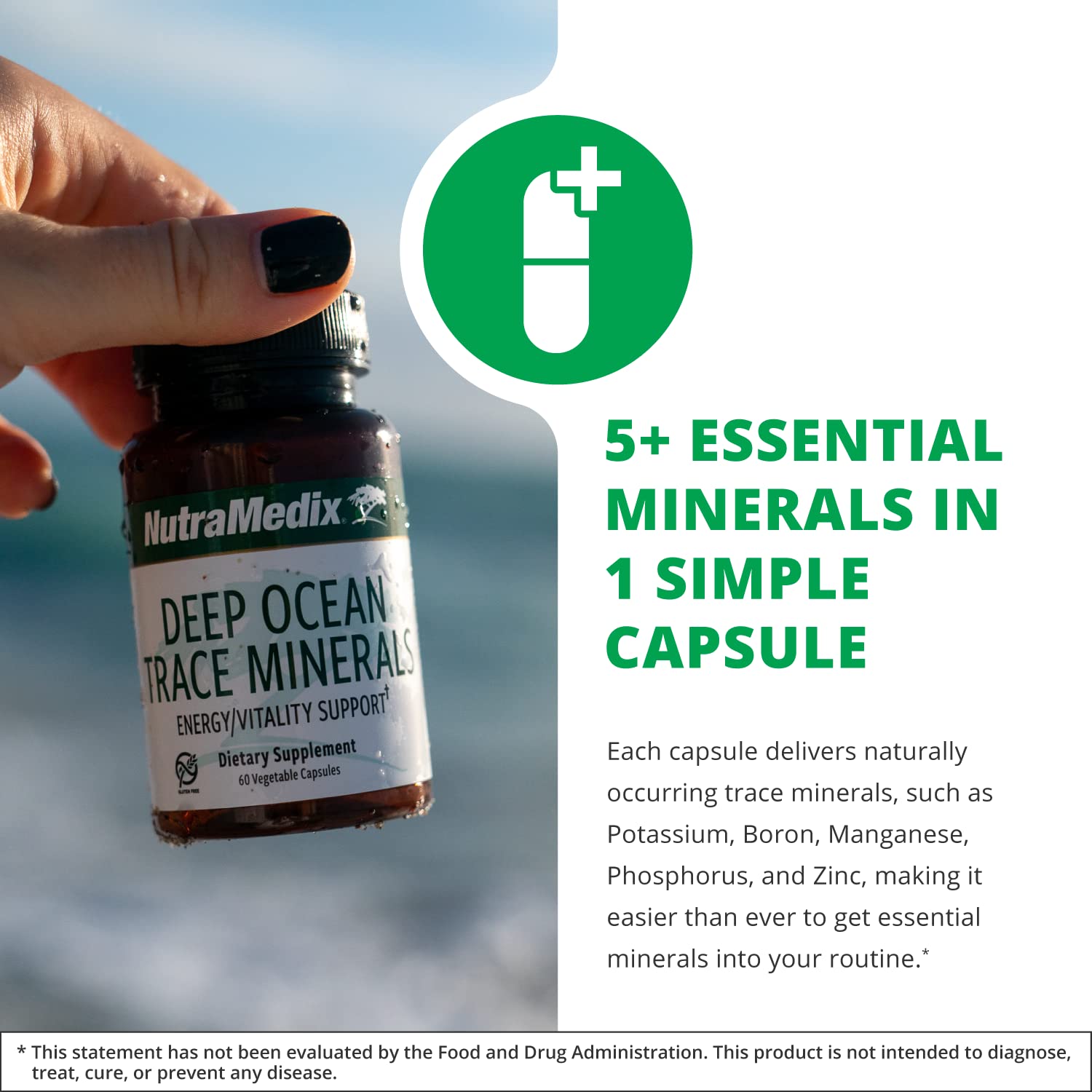 NutraMedix Deep Ocean Trace Minerals packaging box ready for daily use